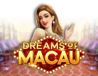 Dreams of Macau slot game screen with neon Asian skyline backdrop